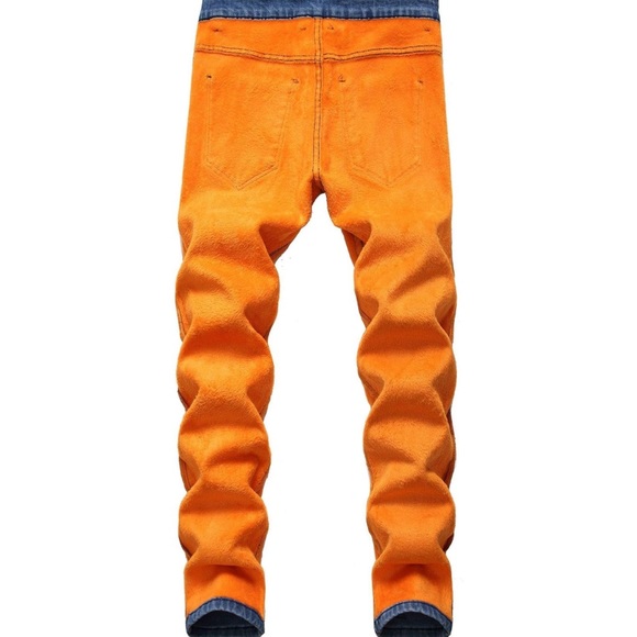 Men's High Waist Fleece Lined Skinny Jeans / Size: 28 / Color: Blue Denim - Picture 12 of 13